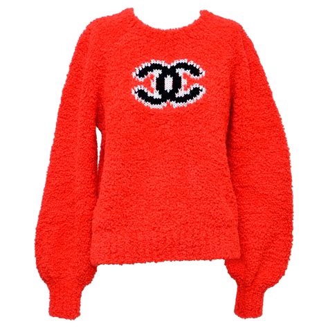 chanel red teddy sweater|Chanel cardigan sweater.